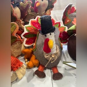Festive Turkey Decor with Hat. Size 10”